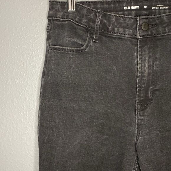 Old Navy Black High Rose Super Skinny Jeans Denim Size 10 - Picture 9 of 11